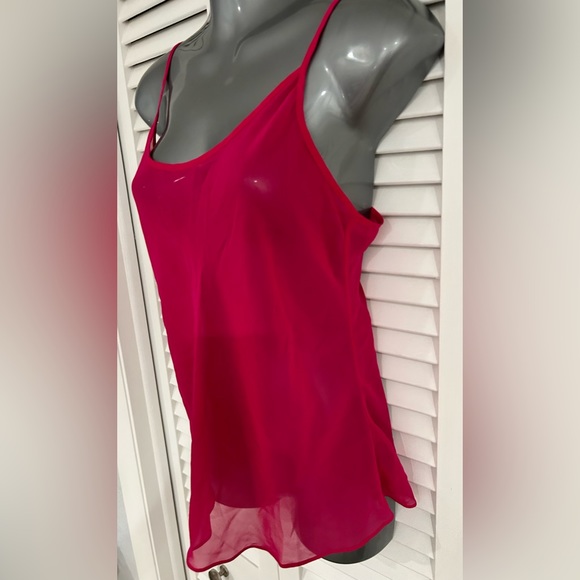 Sheer bright pink flowy camisole tank size small - Picture 3 of 8